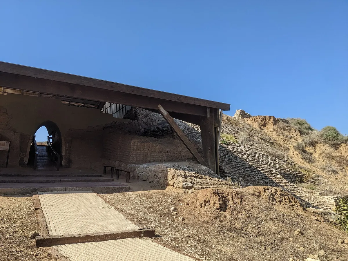 The Middle Bronze Age Canaanite city gate and ramparts in Tel Ashkelon National Park